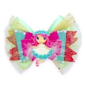 Flower Hair Bow Doll Clay Alligator clips for Girls Handmade New